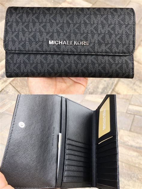 michael kors jet set monogram wallet|michael kors large trifold wallet.